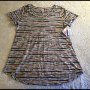 Lularoe Christy vneck, striped, NWT